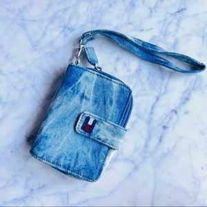 Tommy Hilfiger Y2K washed denim 3 in 1 wristlet wallet